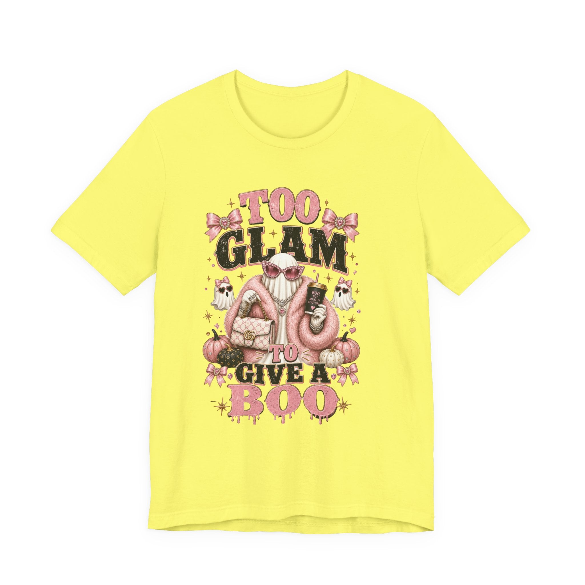 Too Glam To Give A Boo Halloween Tee — Pink Glamorous Costume Shirt