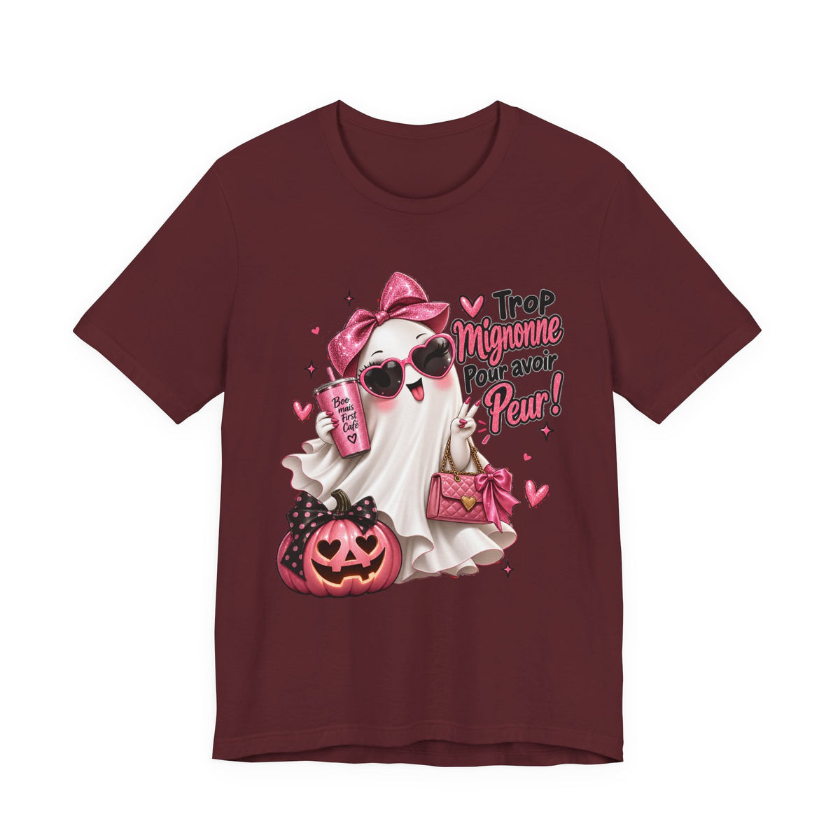 Cute Pink Ghost Halloween T-Shirt | Coquette Luxe