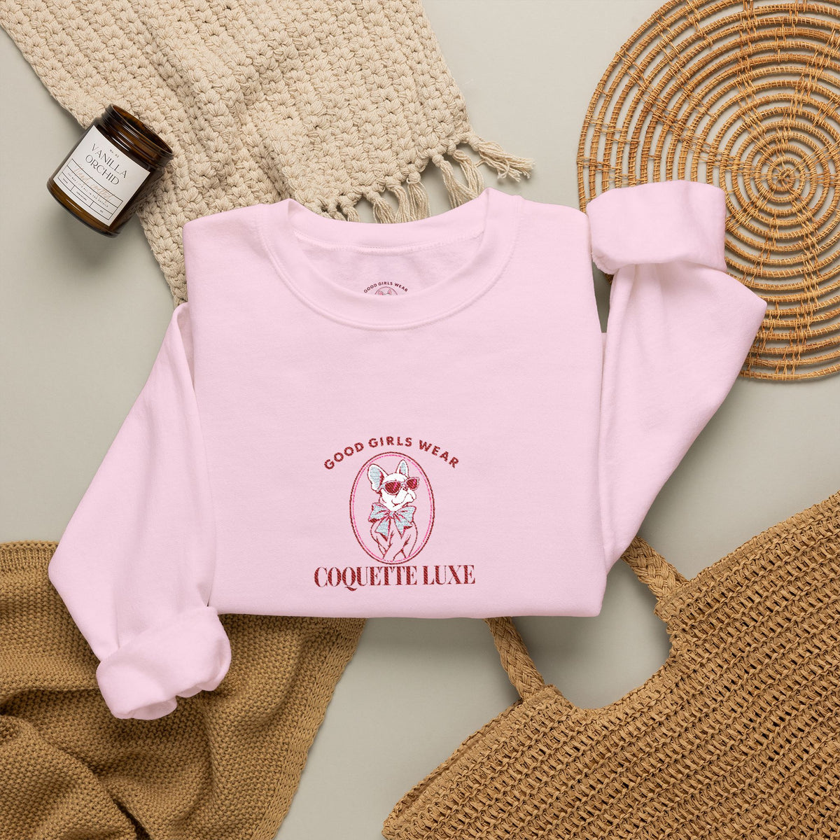 Good Girls Wear Coquette Luxe Embroidered Sweatshirt | Women's Crewneck