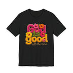 God Is Good all the time T-Shirt | Floral Retro Typography