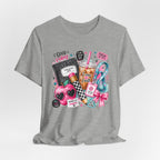 Teacher Good Vibes Cute Pastel Sticker Collage T-Shirt | Coffee, Headphones, Journal | Back to School