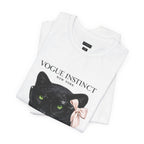Vogue Instinct Black Cat with Pearls Tee | Fashion Cat T-Shirt