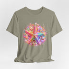 Rainbow Starfish T-Shirt | Colorful Seashell Beach Art