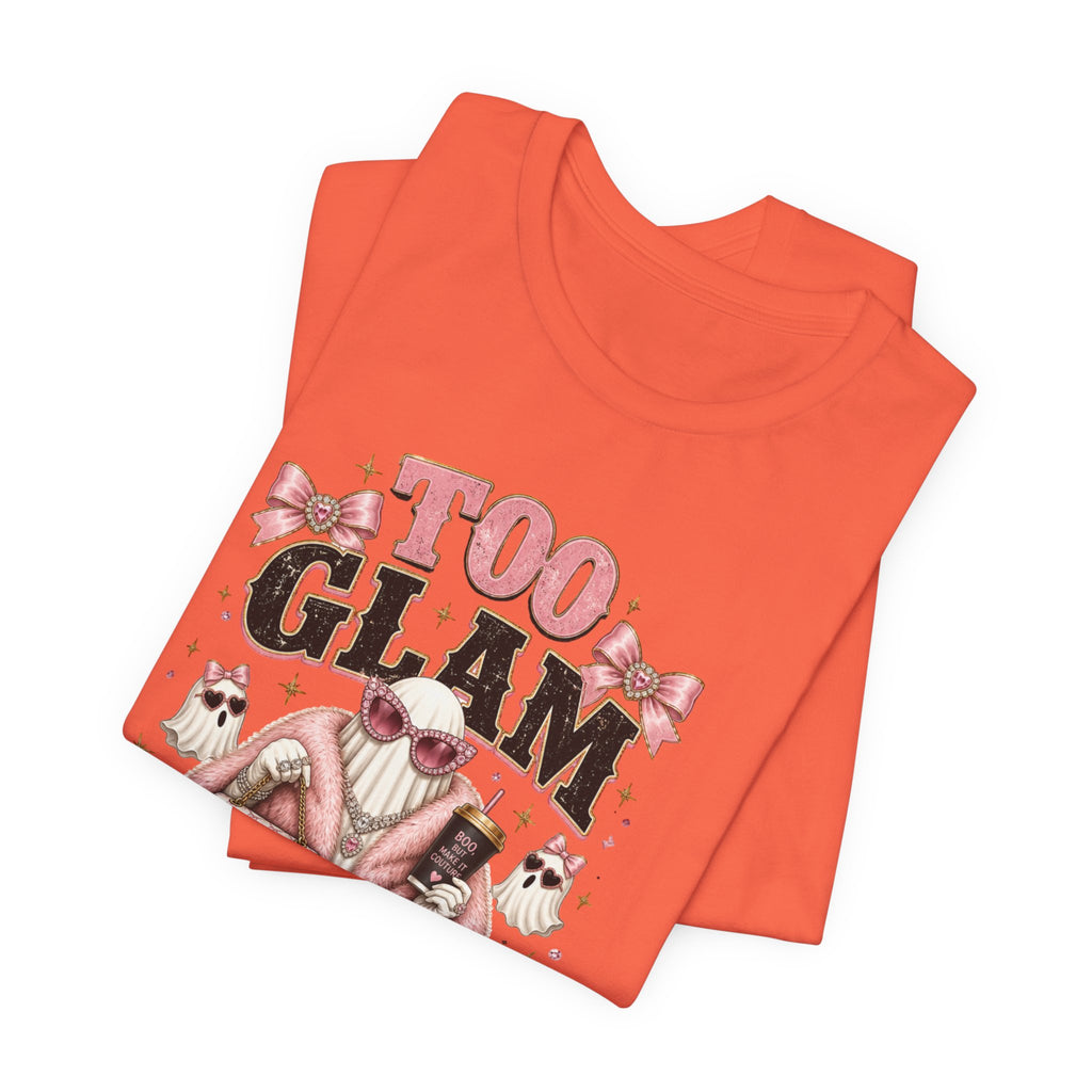 Too Glam To Give A Boo Halloween Tee — Pink Glamorous Costume Shirt