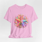 Rainbow Starfish T-Shirt | Colorful Seashell Beach Art