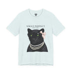 Vogue Instinct Black Cat with Pearls Tee | Fashion Cat T-Shirt