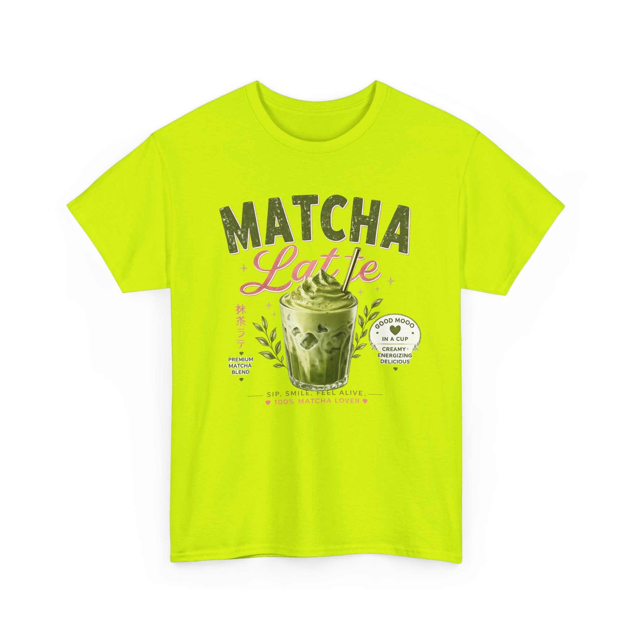 Matcha Latte T-Shirt | Iced Matcha Cup Graphic, Green Tea Illustration