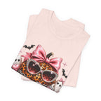 Spooky Mama T-Shirt — Cute Halloween Leopard Pumpkin Graphic Tee for Moms