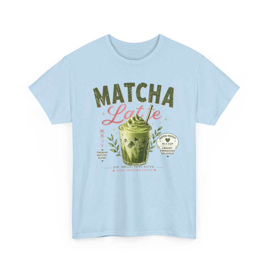 Matcha Latte T-Shirt | Iced Matcha Cup Graphic, Green Tea Illustration