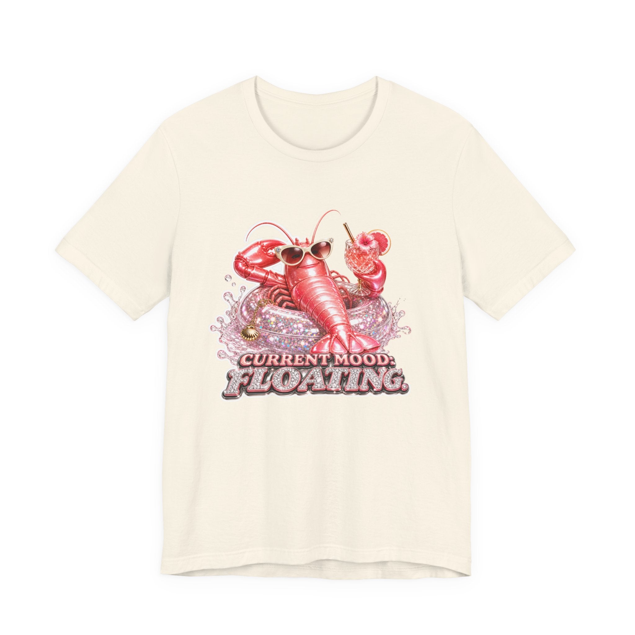 Floating Lobster Graphic Tee — "Current Mood: Floating" Summer Shirt
