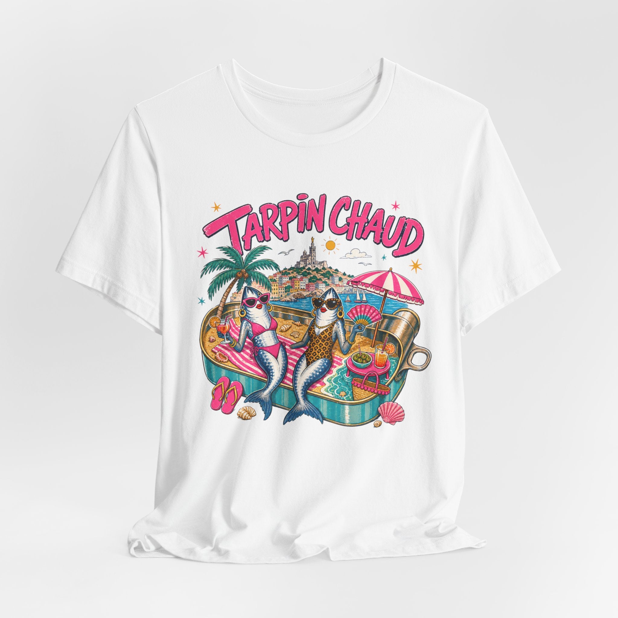 T-shirt – Tee-shirt graphique « Tarpin Chaud » ambiance tropicale plage