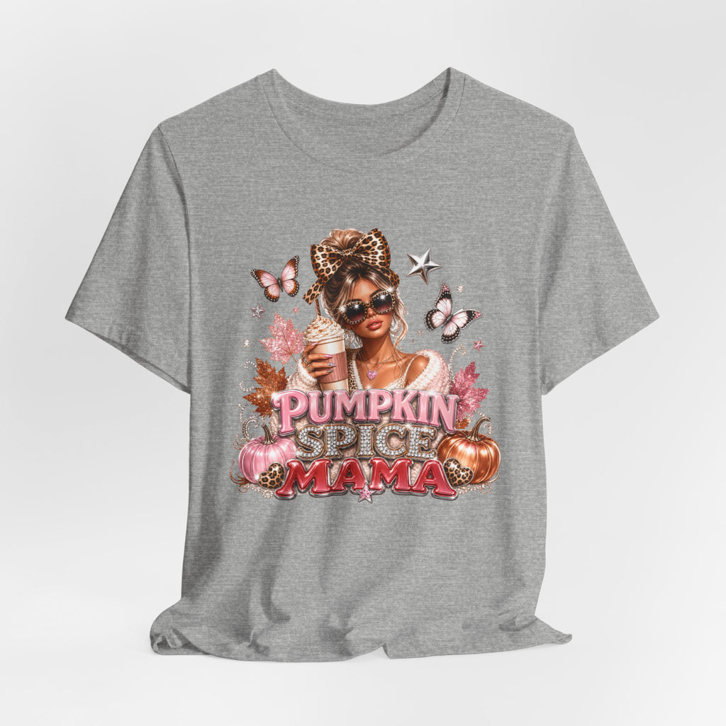 Pumpkin Spice Mama Tee | Cozy Fall Graphic T-Shirt for Women | Cute Autumn Coffee Lover Shirt