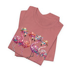 Hello Summer Flamingos T-Shirt | Pink Flamingo Beach Graphic Tee