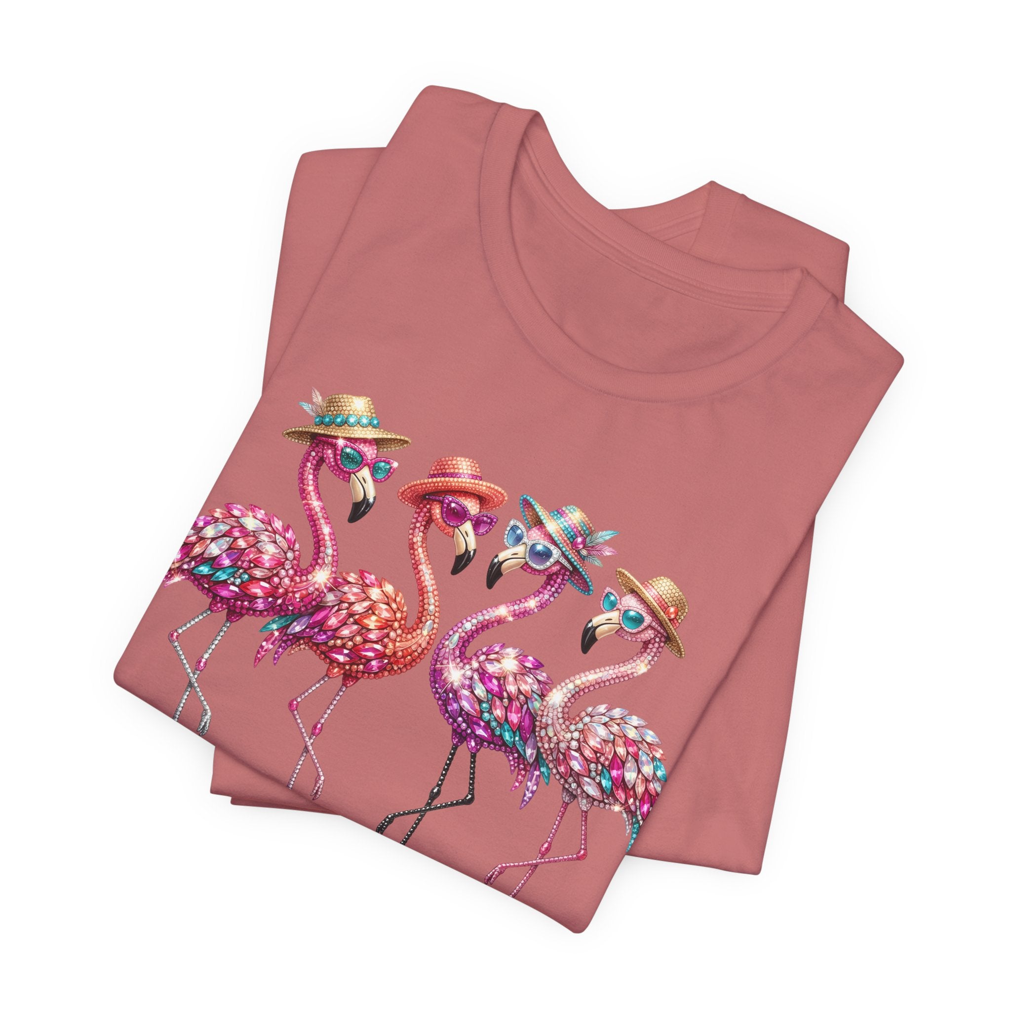Hello Summer Flamingos T-Shirt | Pink Flamingo Beach Graphic Tee