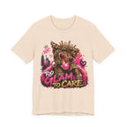Too Glam To Care Tee — Leopard Crown Cat Graphic Shirt