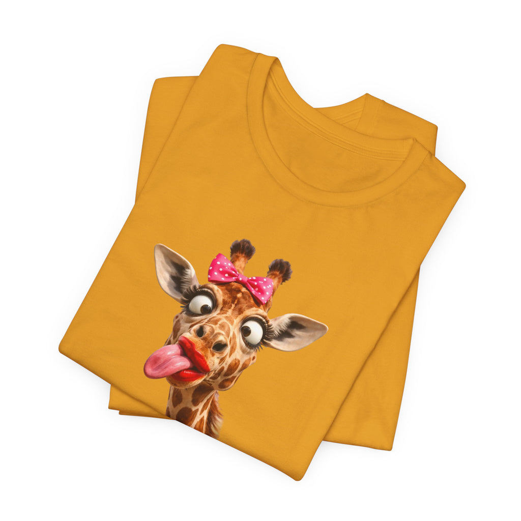 Funny Giraffe Tongue Tee — Cute Animal Graphic T-Shirt