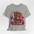 Too Glam To Care Tee — Leopard Crown Cat Graphic Shirt