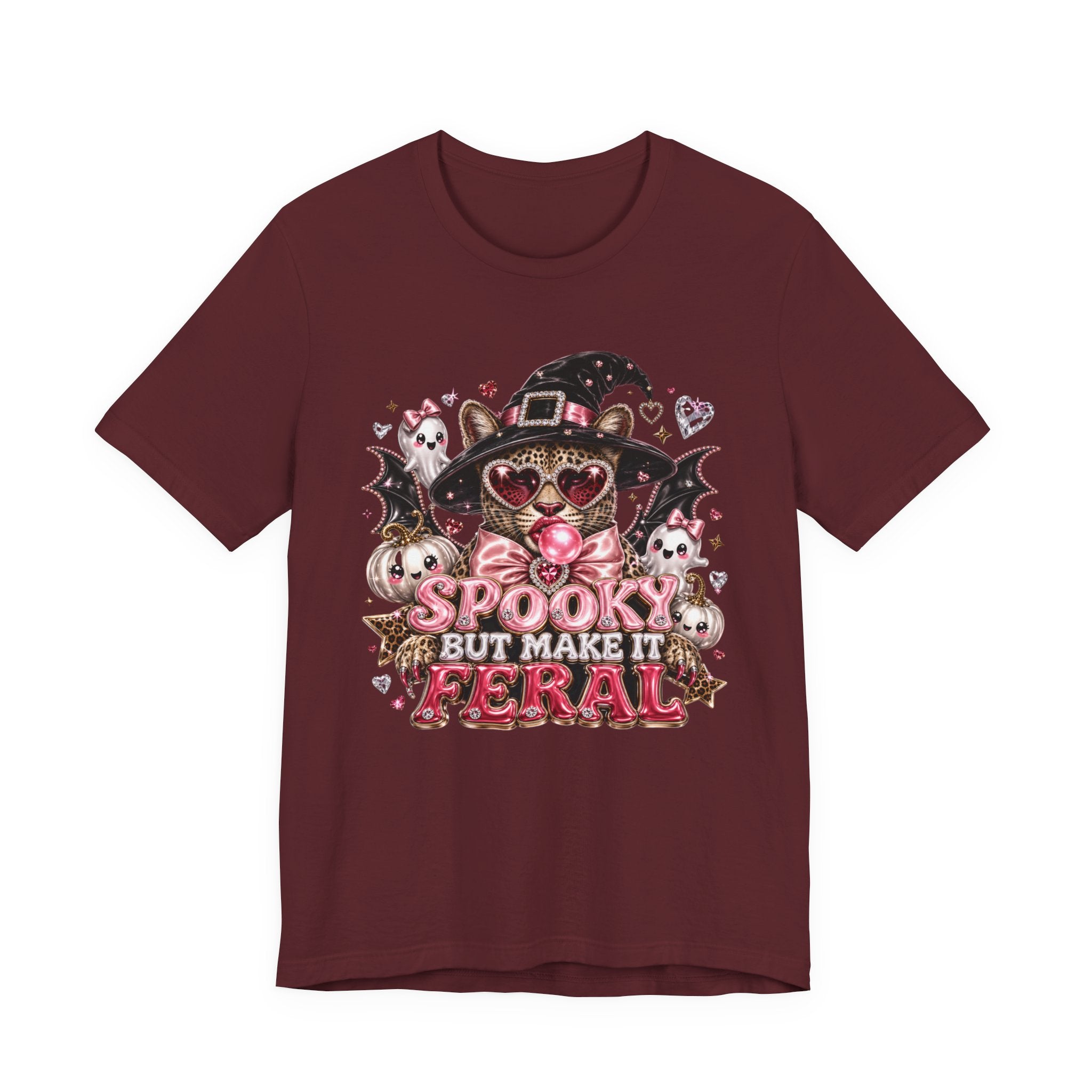 Spooky But Make It Feral Tee — Cute Witch Cat Halloween T-Shirt
