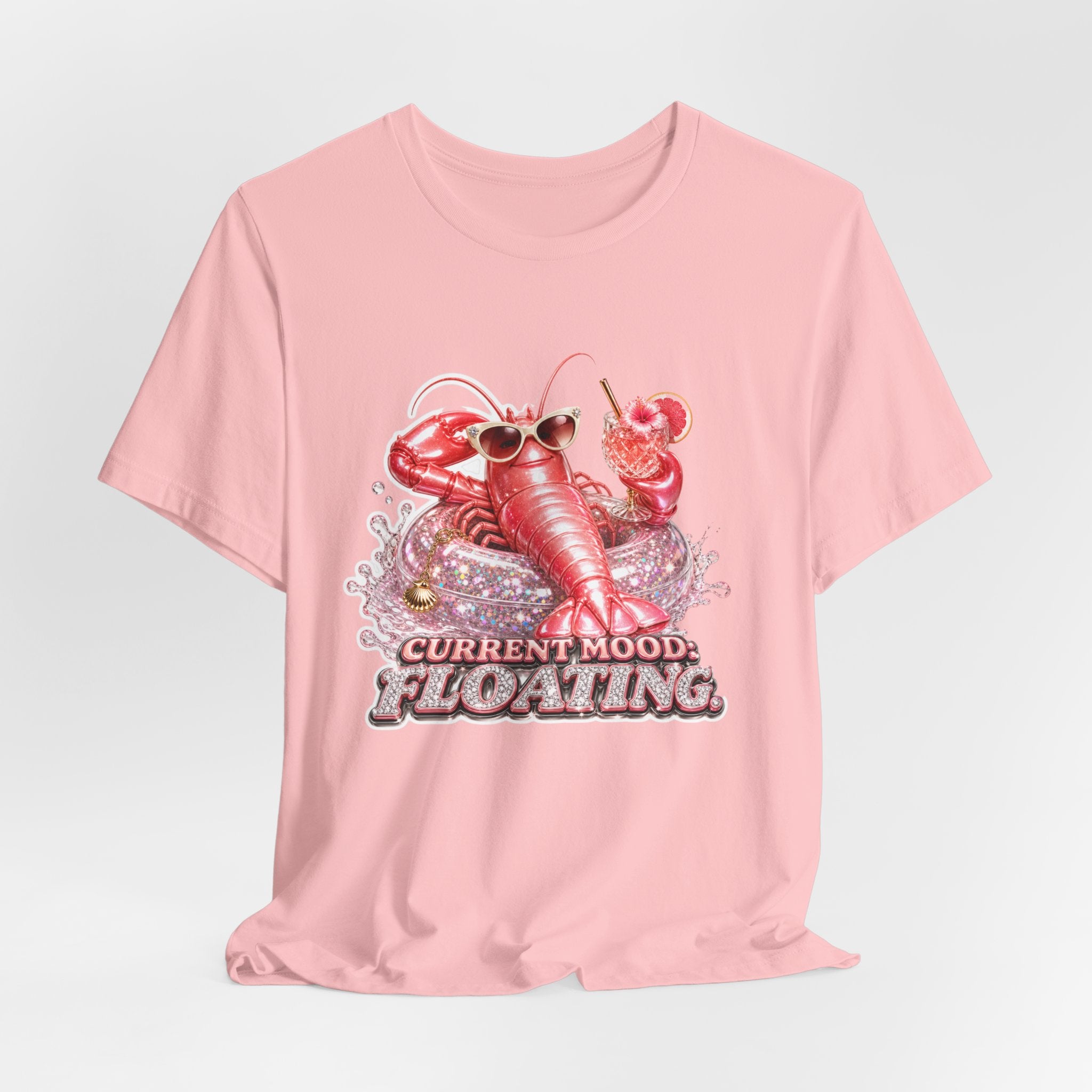 Floating Lobster Graphic Tee — "Current Mood: Floating" Summer Shirt