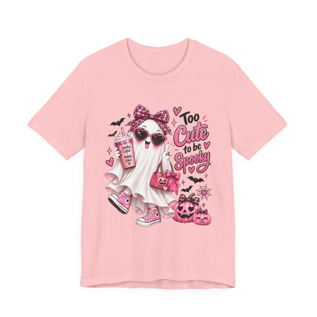 Cute Ghost Halloween T-Shirt | Too Cute to Be Spooky | Coquette Luxe