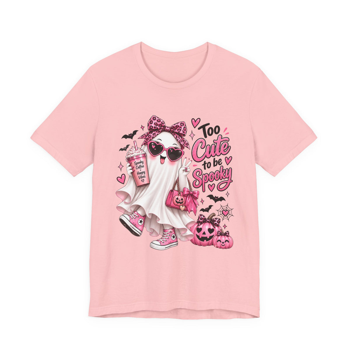 Cute Ghost Halloween T-Shirt | Too Cute to Be Spooky | Coquette Luxe