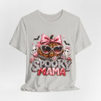 Spooky Mama T-Shirt — Cute Halloween Leopard Pumpkin Graphic Tee for Moms
