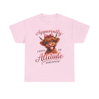 Apparently I Have An Attitude Cow T-Shirt | Cute Highland Cow Graphic