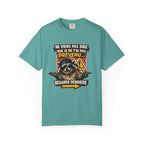 Raccoon Warning Graphic T-Shirt | French Text "Regarde Derrière"
