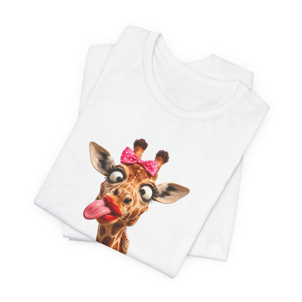 Funny Giraffe Tongue Tee — Cute Animal Graphic T-Shirt