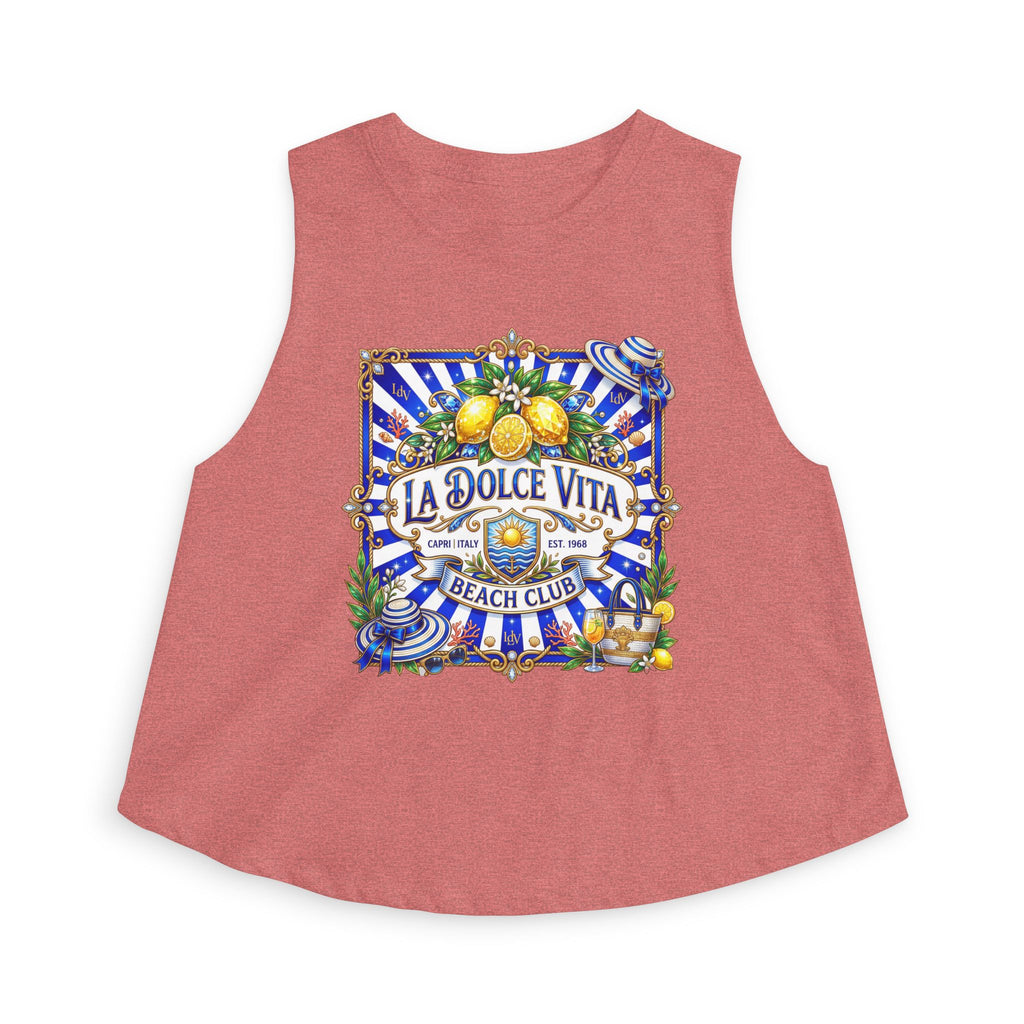 La Dolce Vita Lemon Beach Club Crop Top | Mediterranean Summer Graphic