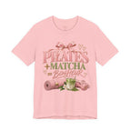 Pilates + Matcha Bonheur Tee — Yoga Mat & Matcha Fitness Shirt