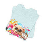 Teddy Bear Pool Float Tee | Summer Bear with Sunglasses and Flamingo