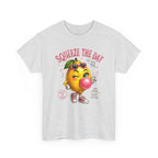 Squeeze The Day Lemon Graphic Tee | Retro Cartoon Fruit Shirt
