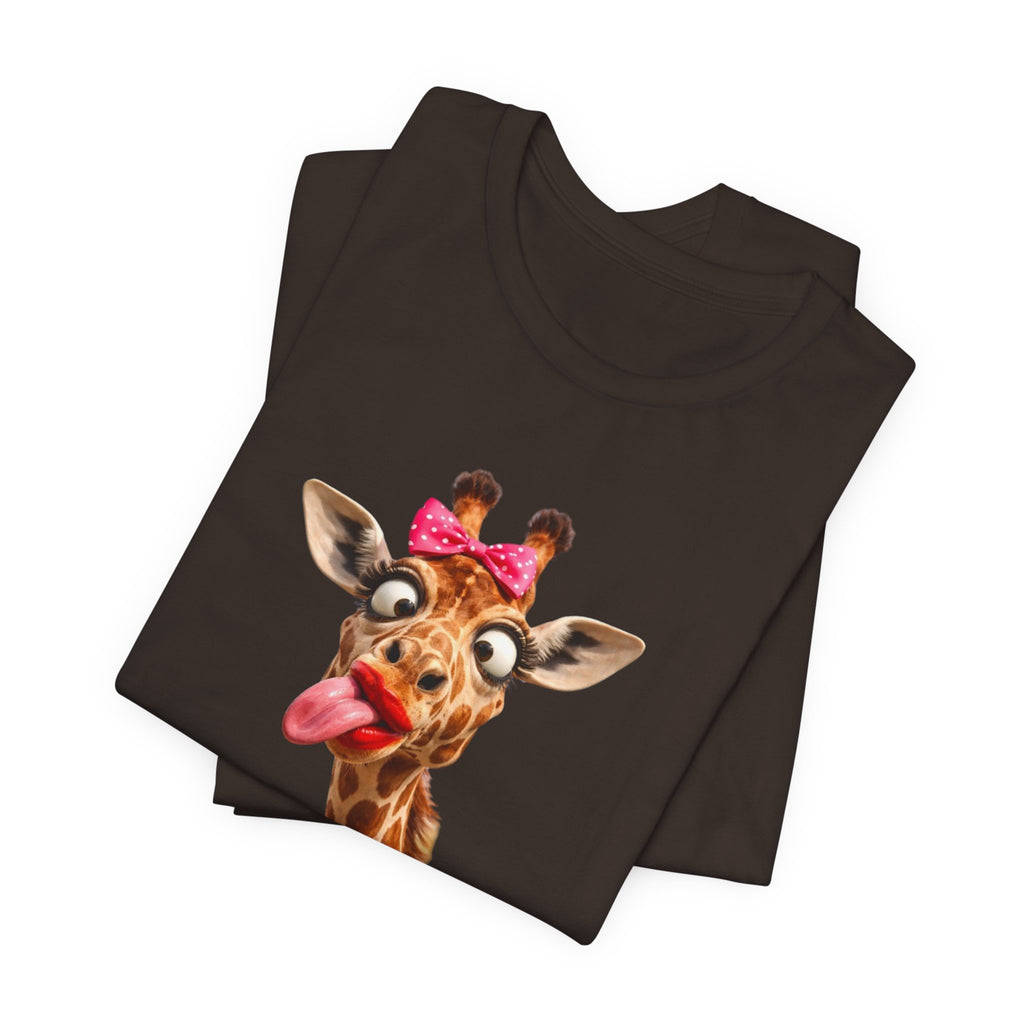 Funny Giraffe Tongue Tee — Cute Animal Graphic T-Shirt