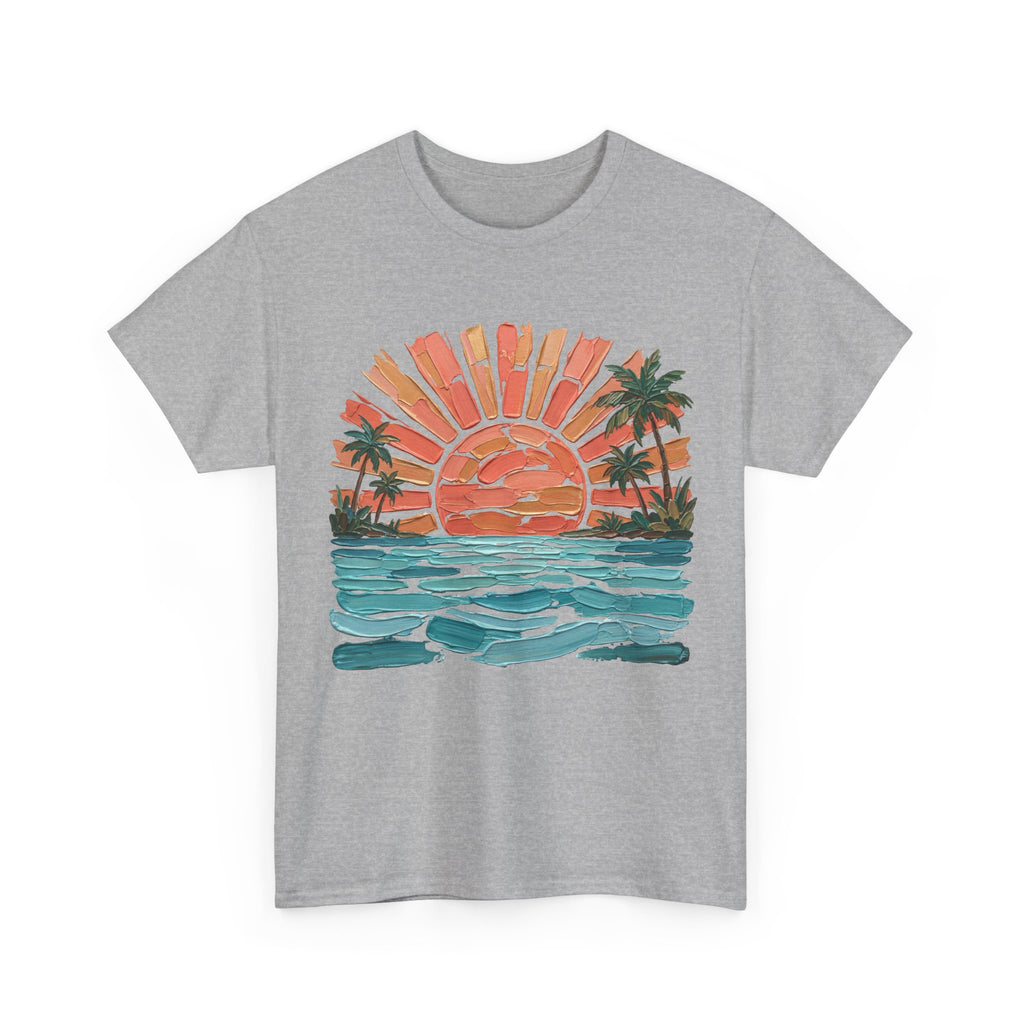 T-Shirt Vintage Coucher de soleil Palm Beach | T-Shirt Rétro Vagues Surf