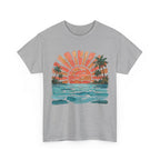 Vintage Sunset Palm Beach T-Shirt | Retro Surf Waves Tee