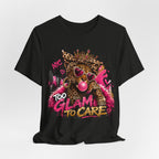Too Glam To Care Tee — Leopard Crown Cat Graphic Shirt