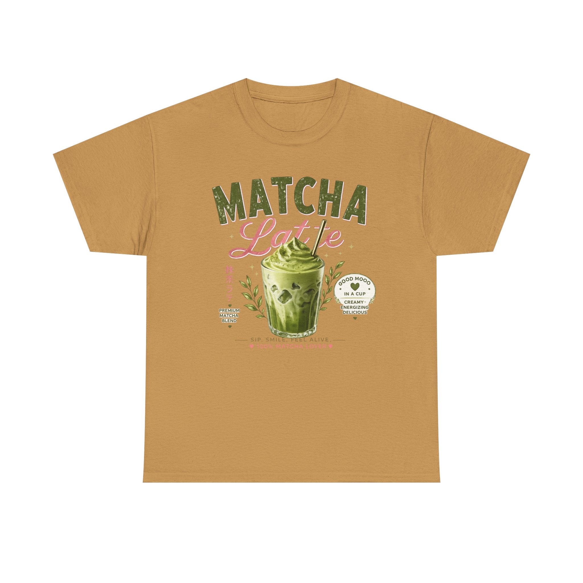 Matcha Latte T-Shirt | Iced Matcha Cup Graphic, Green Tea Illustration