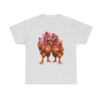 Two Chickens Taking Selfie T-Shirt | Funny Poultry Illustration
