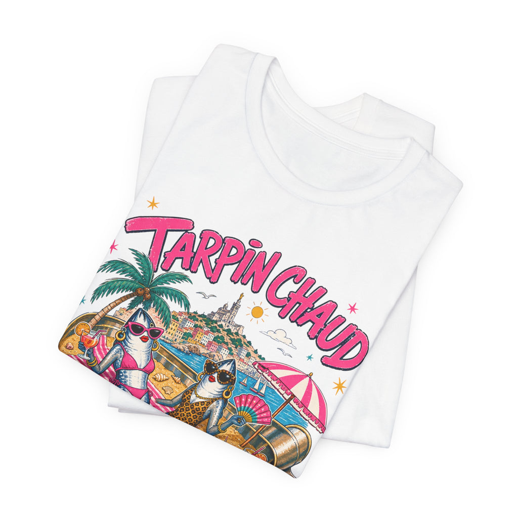 T-shirt – Tee-shirt graphique « Tarpin Chaud » ambiance tropicale plage