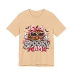 Spooky Mama T-Shirt — Cute Halloween Leopard Pumpkin Graphic Tee for Moms