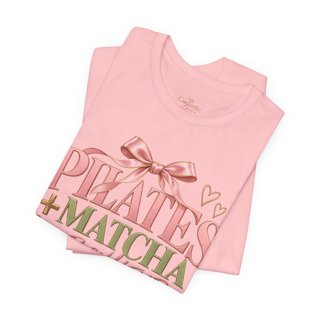 Pilates + Matcha Bonheur Tee — Yoga Mat & Matcha Fitness Shirt