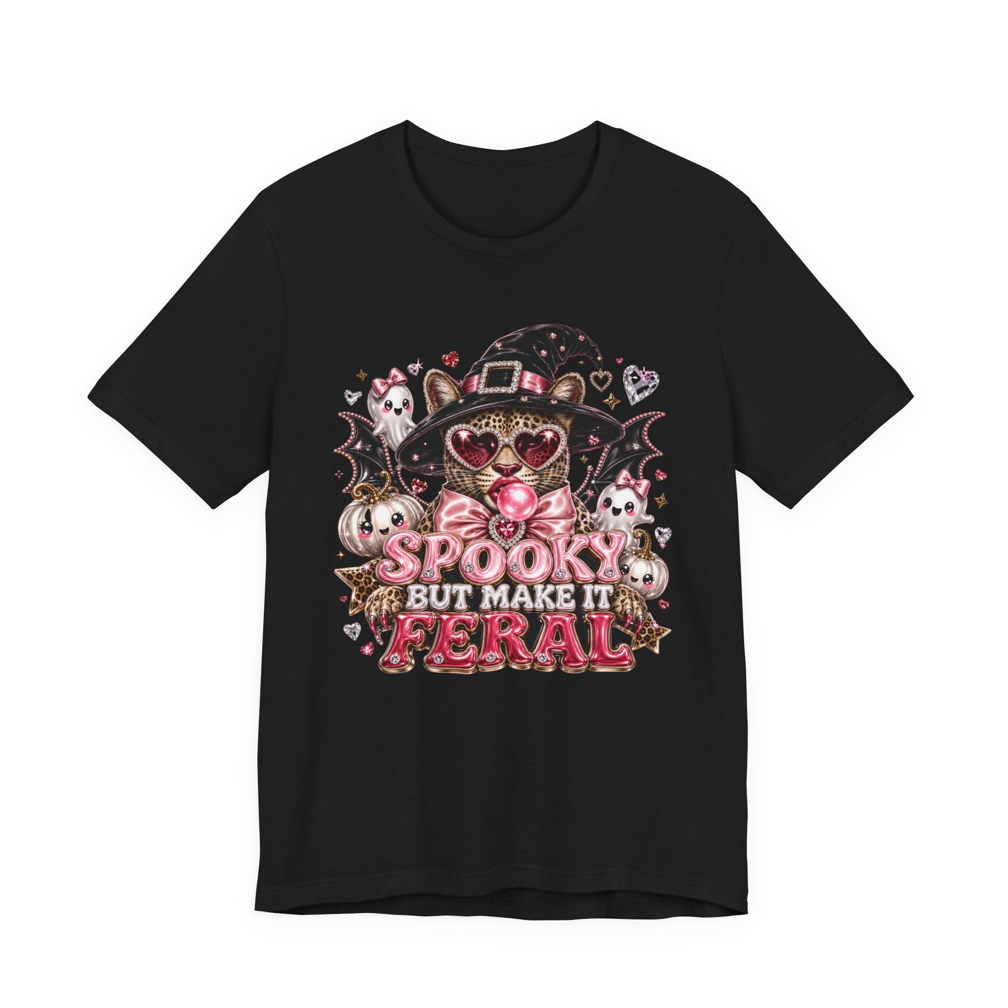 Spooky But Make It Feral Tee — Cute Witch Cat Halloween T-Shirt