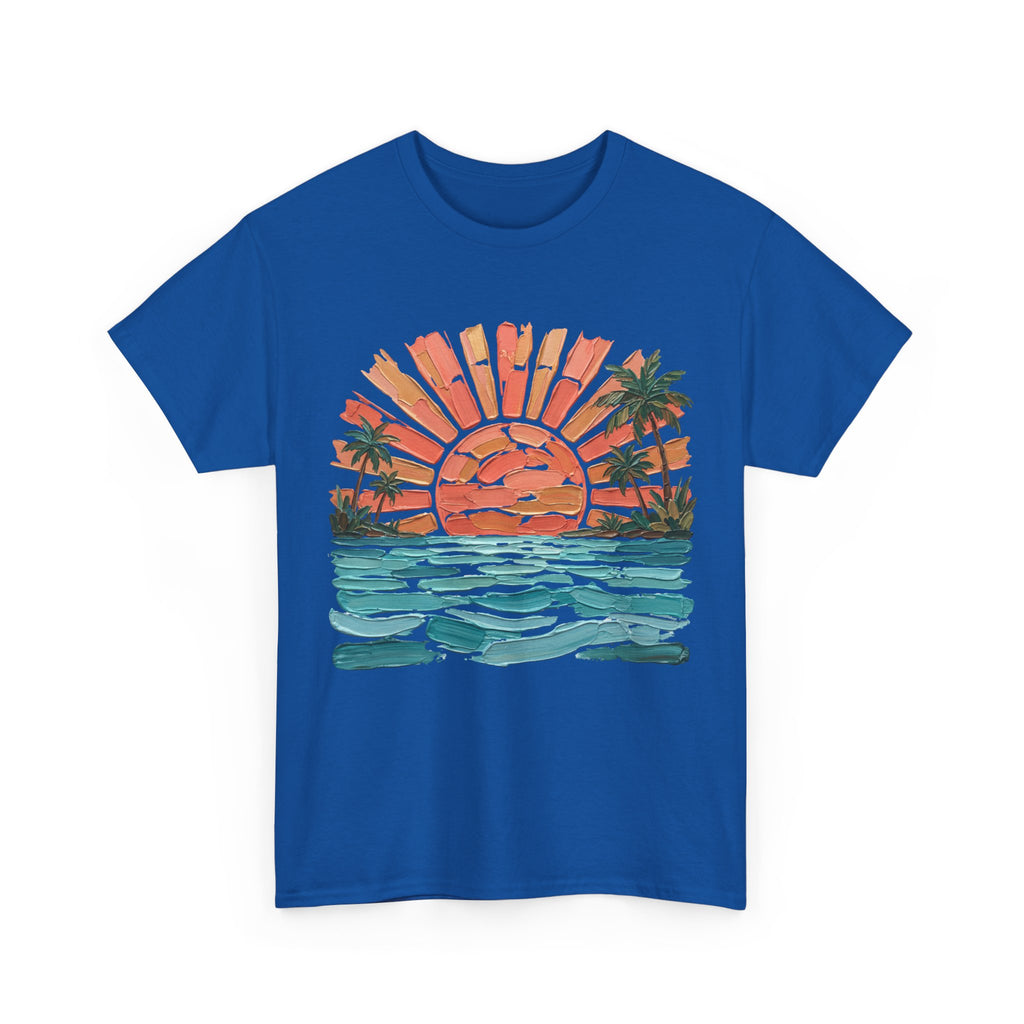 T-Shirt Vintage Coucher de soleil Palm Beach | T-Shirt Rétro Vagues Surf