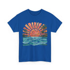 Vintage Sunset Palm Beach T-Shirt | Retro Surf Waves Tee