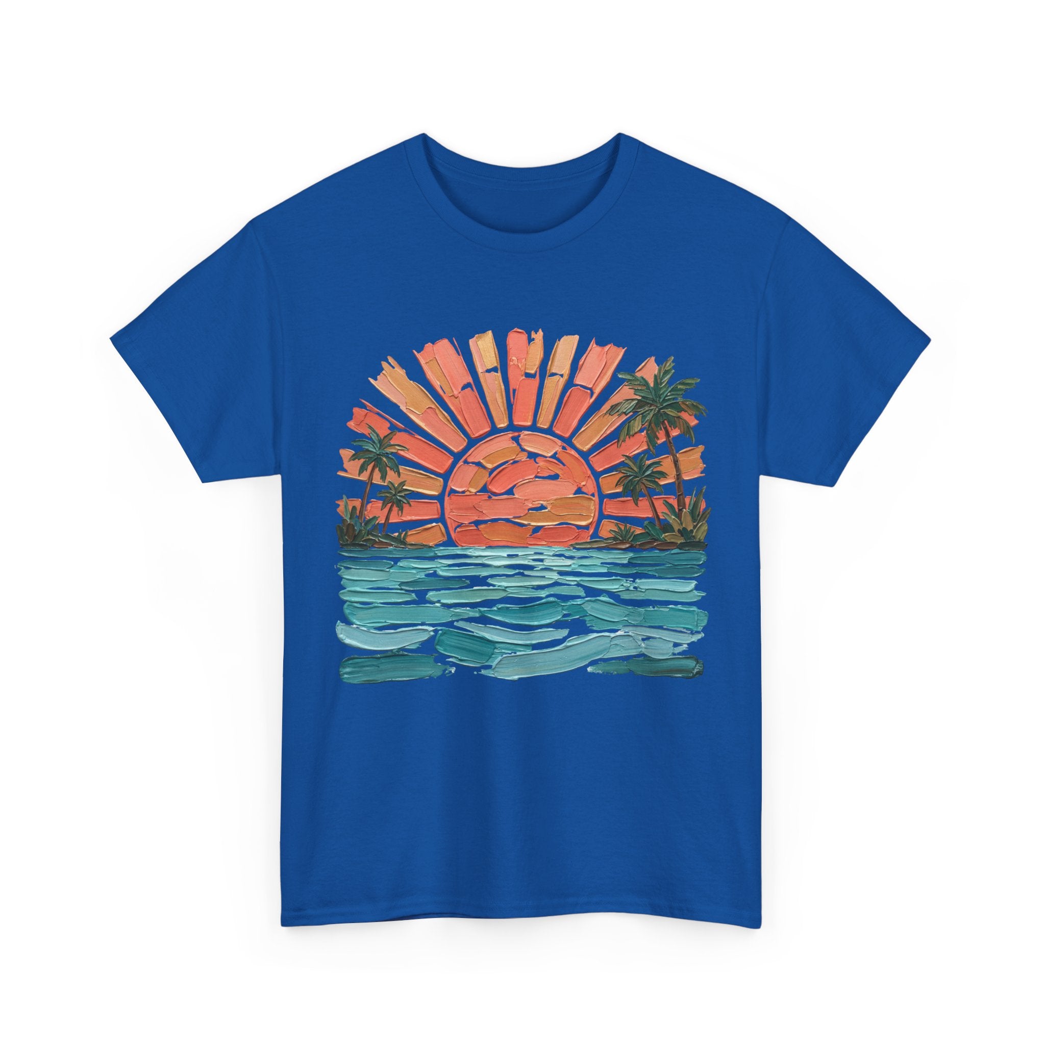 T-Shirt Vintage Coucher de soleil Palm Beach | T-Shirt Rétro Vagues Surf
