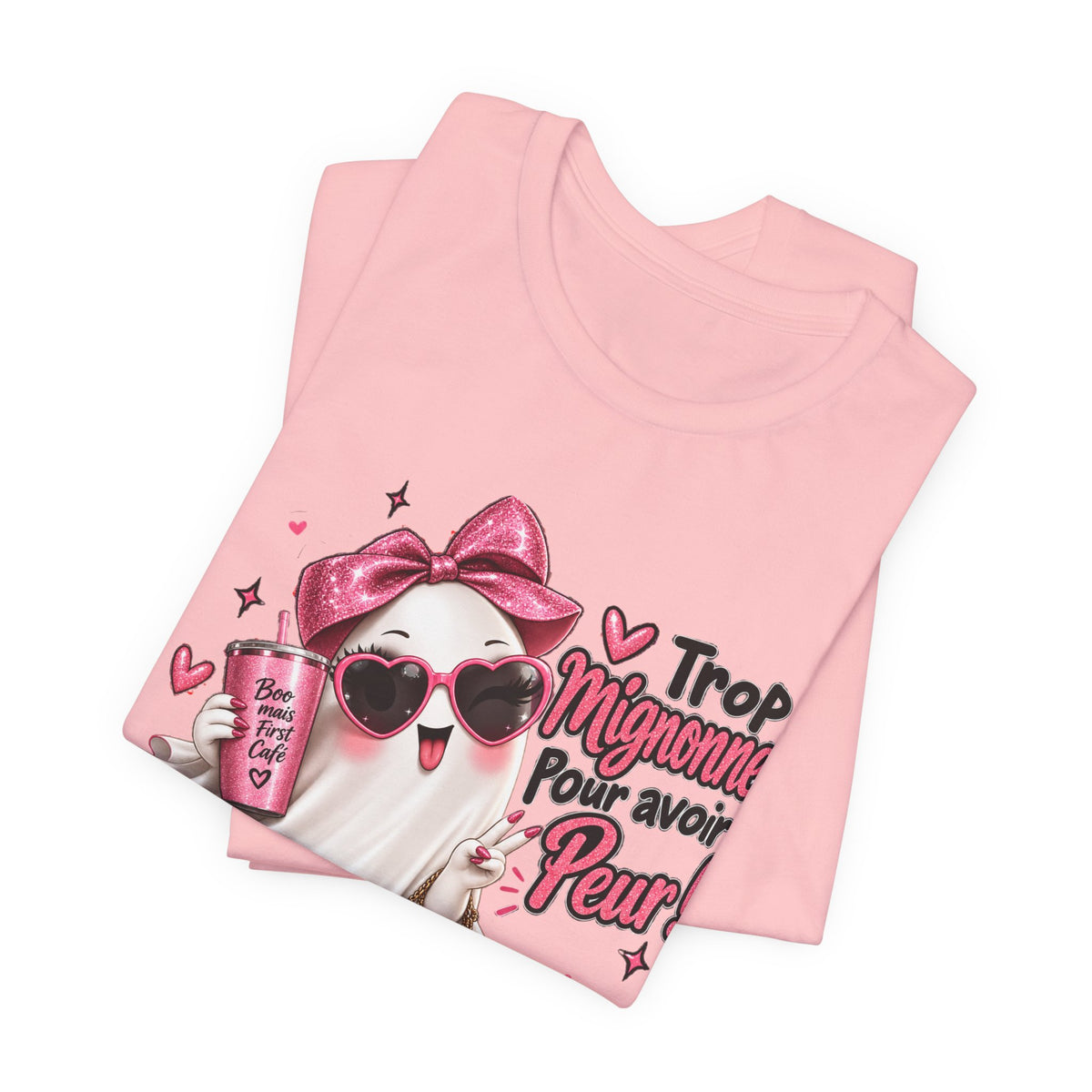 Cute Pink Ghost Halloween T-Shirt | Coquette Luxe