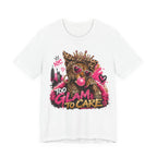Too Glam To Care Tee — Leopard Crown Cat Graphic Shirt