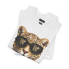 Leopard with Sunglasses Tee | Gold Chain Cheetah Graphic Shirt