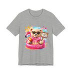 Teddy Bear Pool Float Tee | Summer Bear with Sunglasses and Flamingo